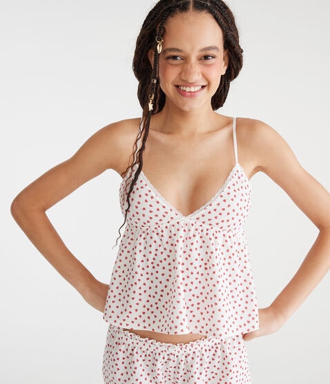 Strawberry Babydoll Waffle Sleep Tank