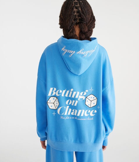 Betting On Chance Oversized Pullover Hoodie