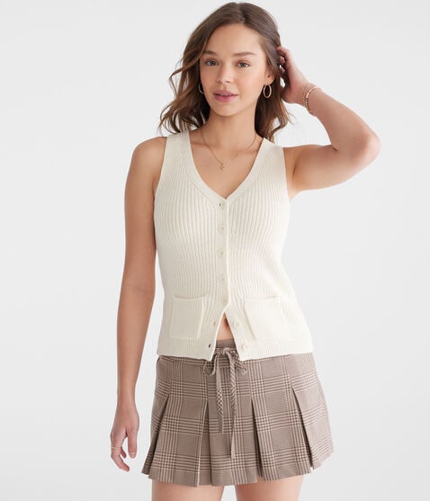 Solid V-Neck Sweater Vest
