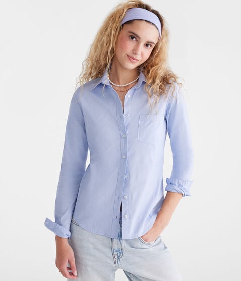 Long Sleeve Poplin Uniform Shirt